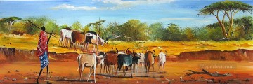 Ganado Vaca Toro Painting - En los toros del Río Seco